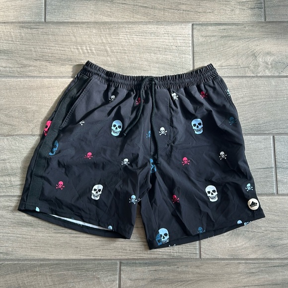 Made in LA skull print swim trunks